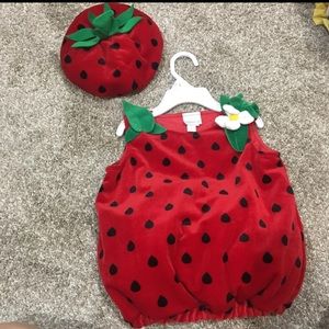 Strawberry baby costume 3/6m